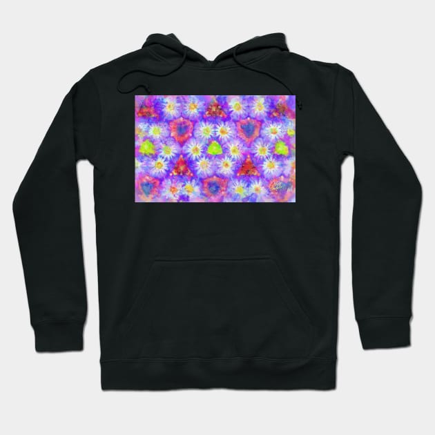 Morning Glory Kaleidoscope Mathematical Abstract Impressionist Painting Hoodie by BonBonBunny